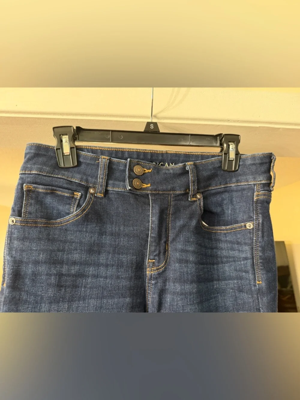 American Eagle Outfitters Dark Blue Flare Jeans - Picture 3 of 8
